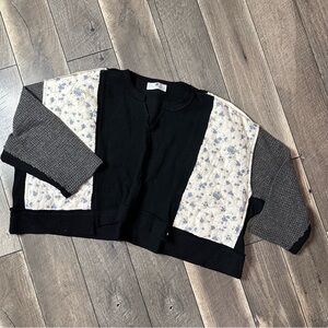 Everyday Chic Patchwork Waffleknit Oversized Pullover